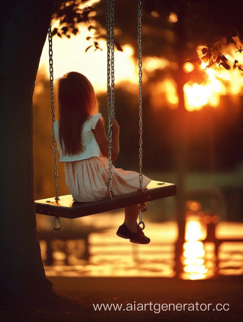 Scenic-Sunset-Serenity-with-a-Girl-on-Swings