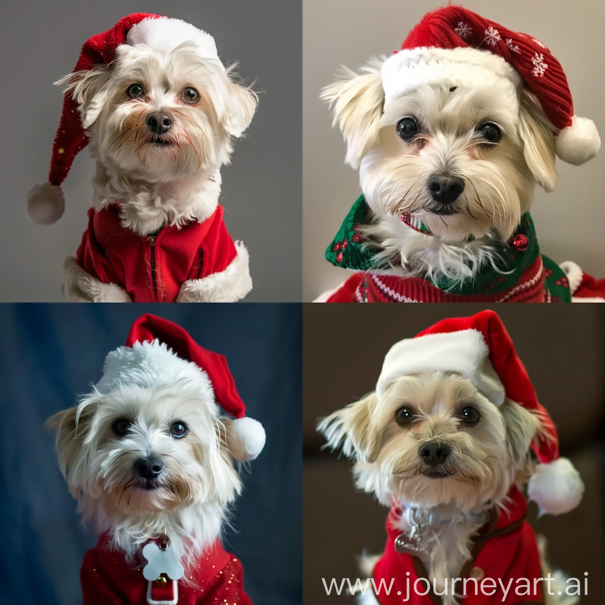 Adorable-Maltese-Dog-in-Festive-Christmas-Attire