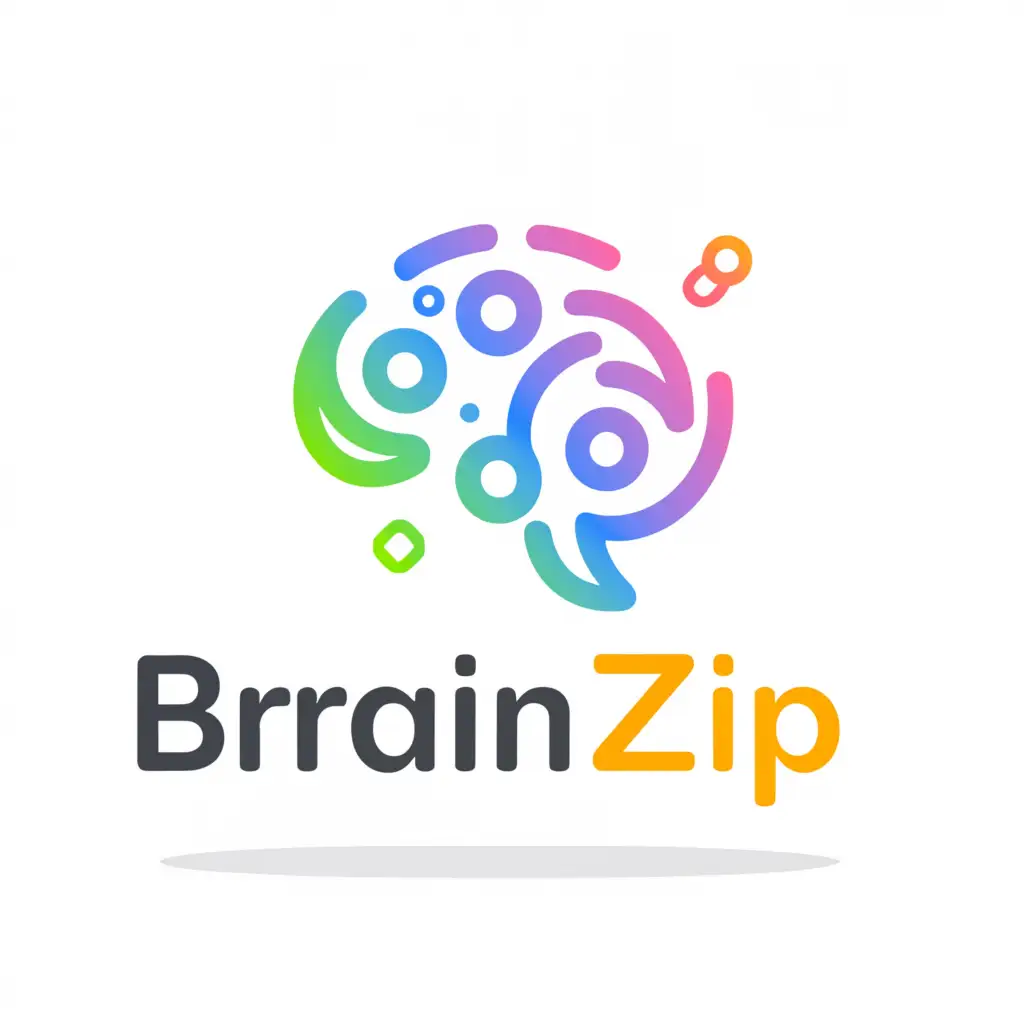 a logo design,with the text 'Brainzip', main symbol:Brain, quiz,Moderate, be used in Entertainment industry, clear background