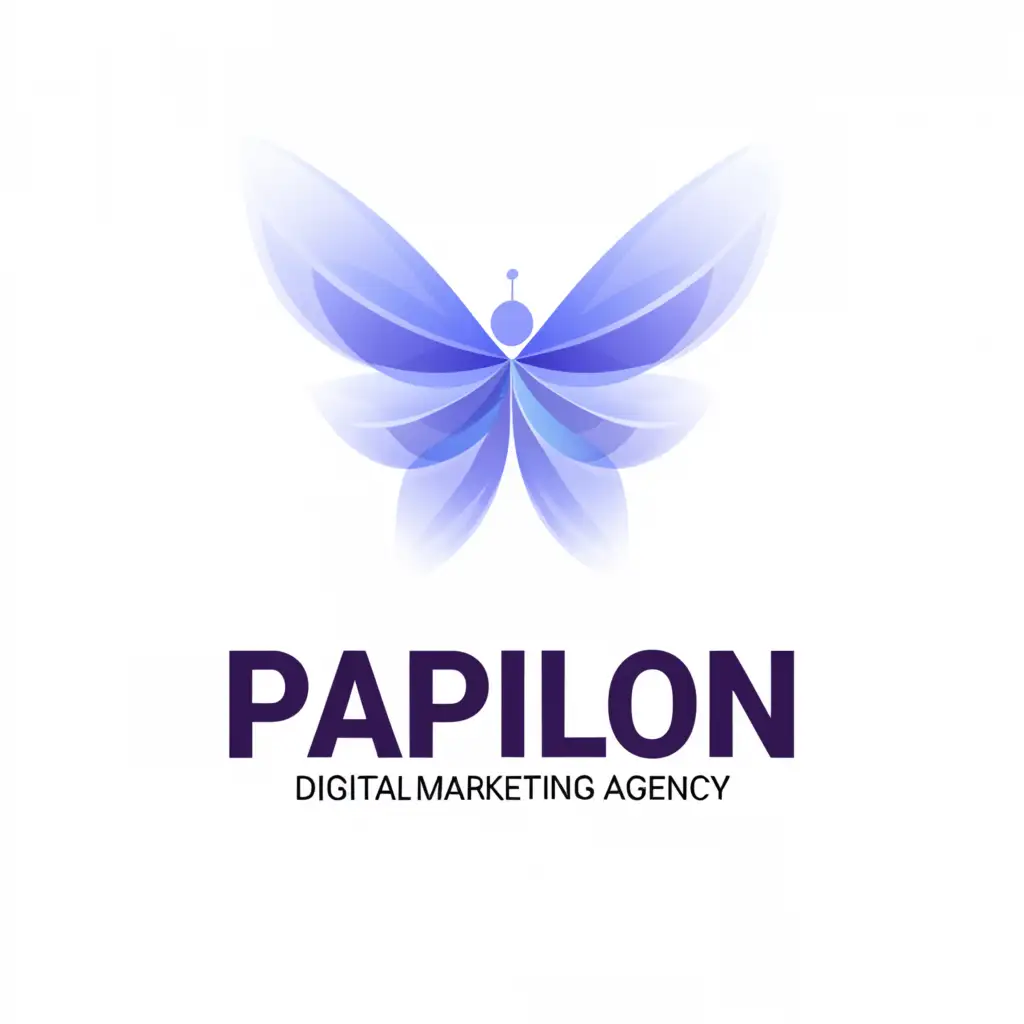 a logo design,with the text "Papilon Digital Marketing Agency", main symbol:Butterfly,Moderate,be used in Internet industry,clear background