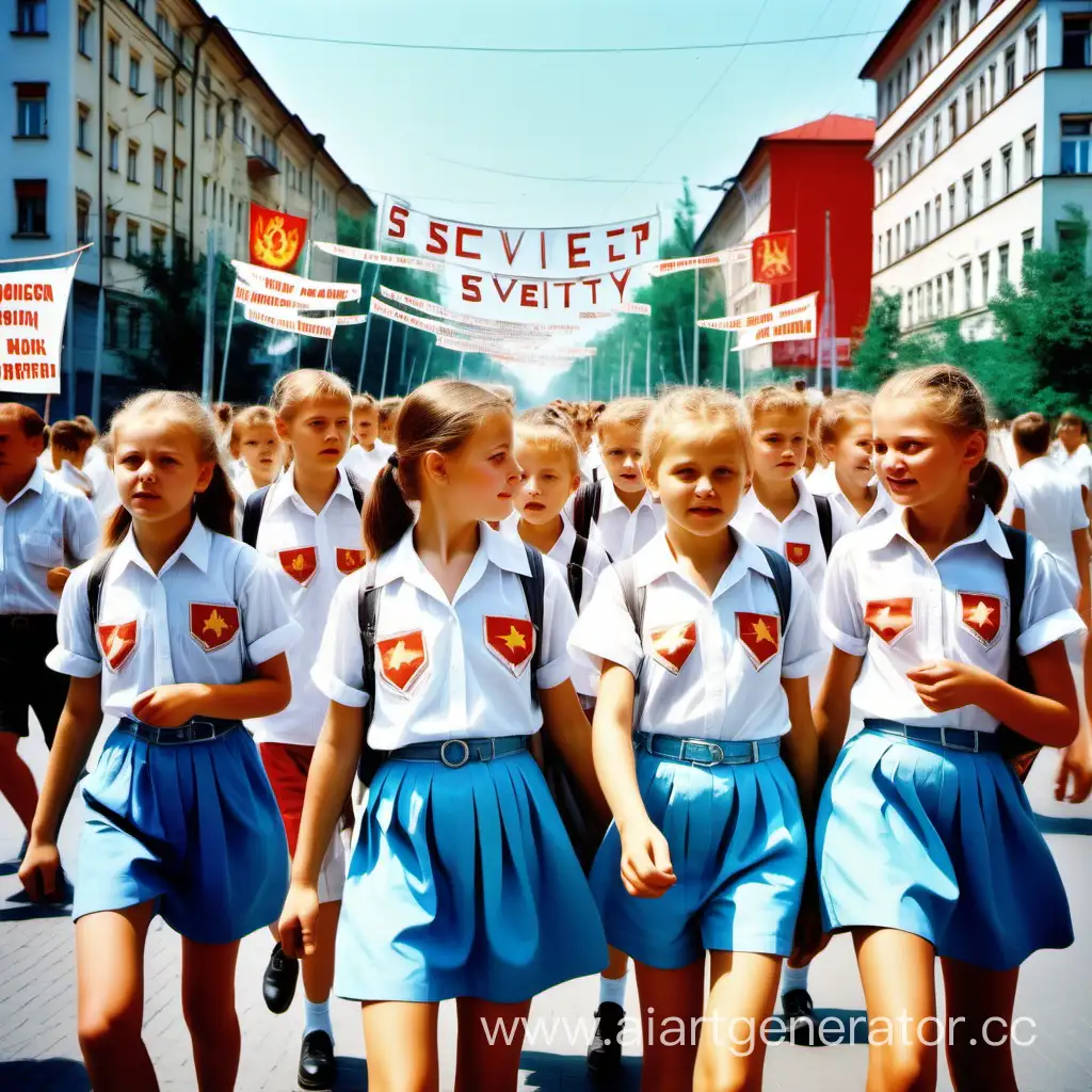 Sunny-Soviet-Holiday-Pioneers-Festive-Walk-in-Modern-Svietly