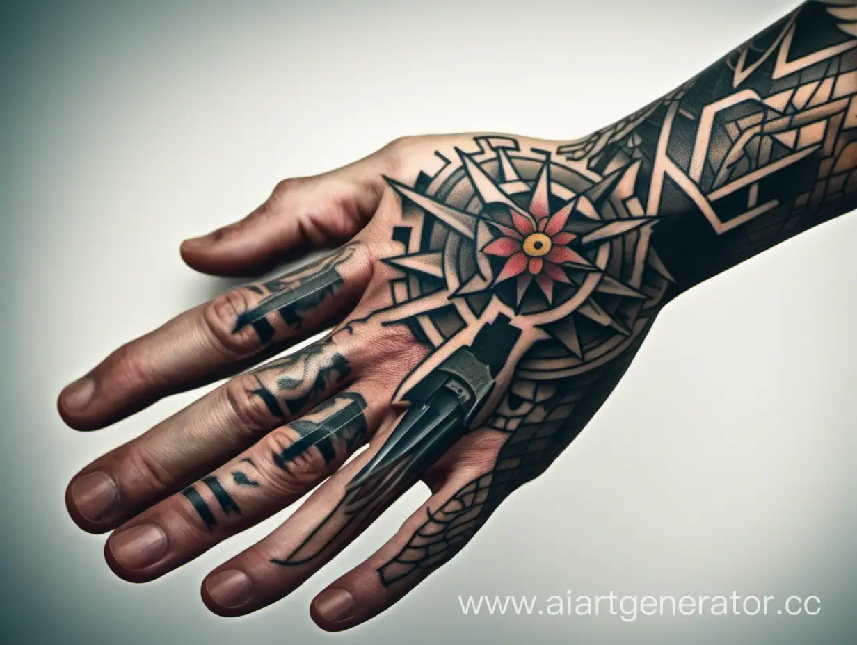 Intricate-Hand-Tattoo-with-Knife-Design-Unique-Body-Art
