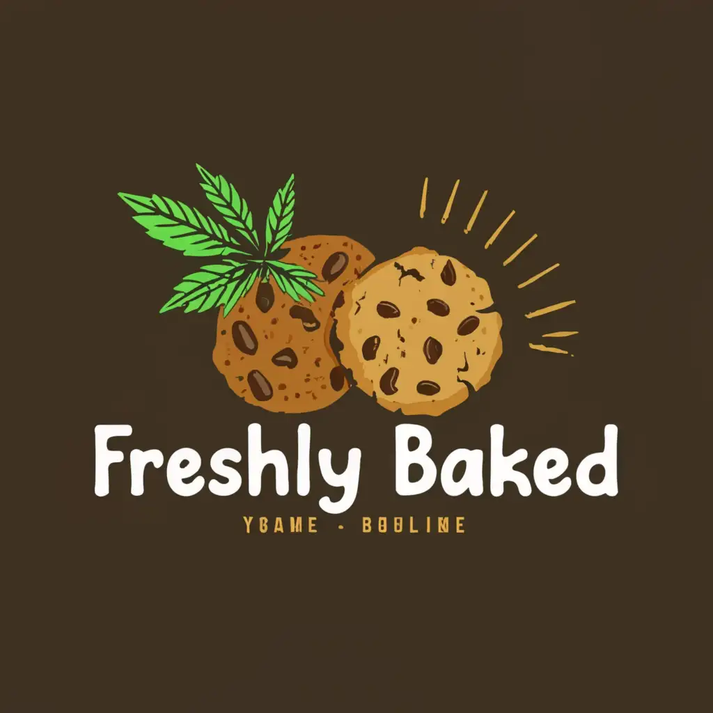 a logo design,with the text "Freshly Baked", main symbol:Cannabis cookies and brownies,Moderate,be used in Restaurant industry,clear background