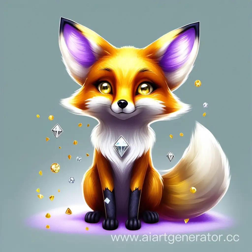 Adorable-Little-Fox-with-Lavender-Eyes-and-Yellow-Ears