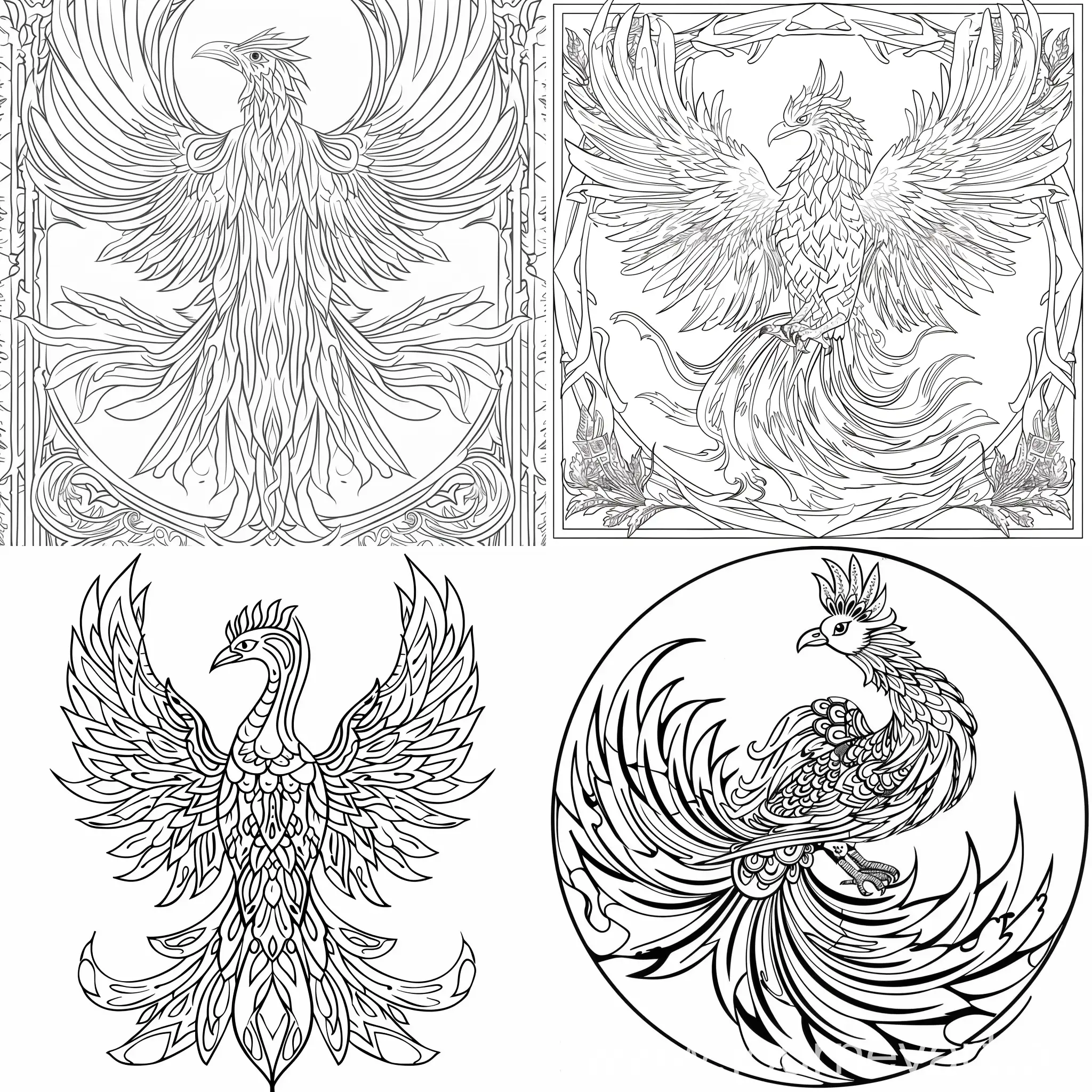 Phoenix design for coloring 