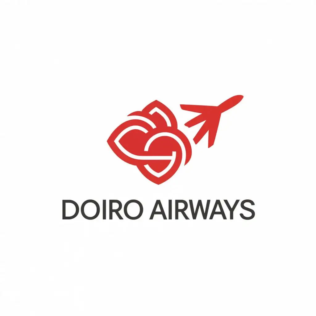 a logo design,with the text "Dobro Airways", main symbol:Plane/rose,Minimalistic,be used in Travel industry,clear background