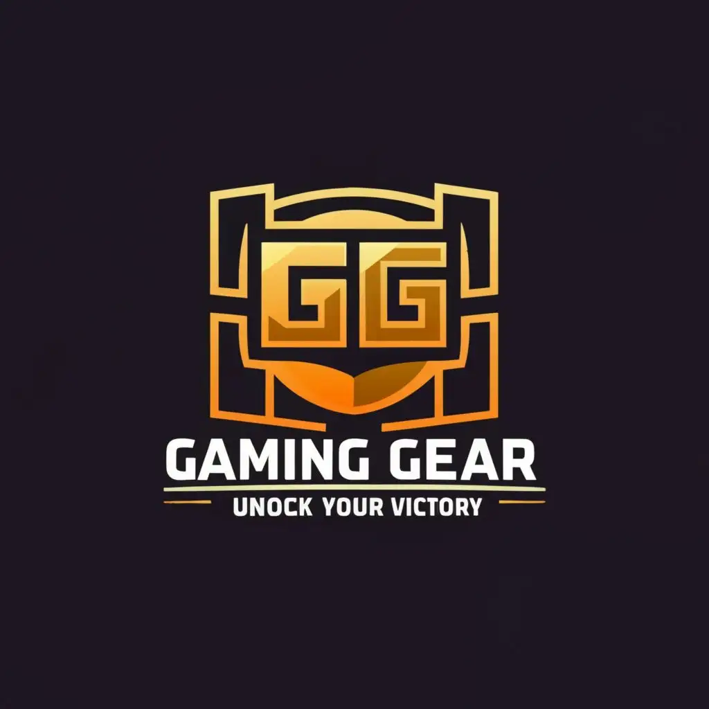 logo, GGG, with the text "Gaming Gear Grid
Unlock Your Victory", typography, be used in Technology industry