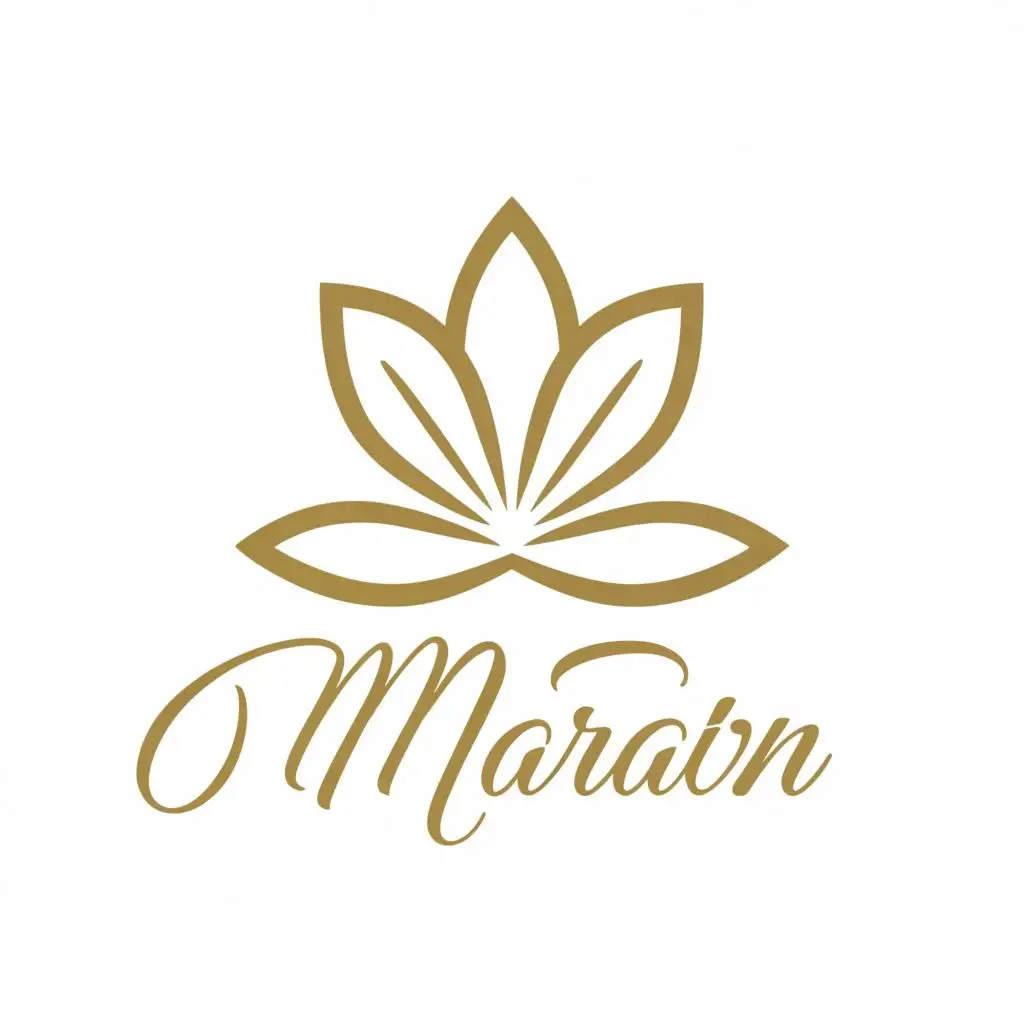 logo, a flower, with the text "Marian", typography