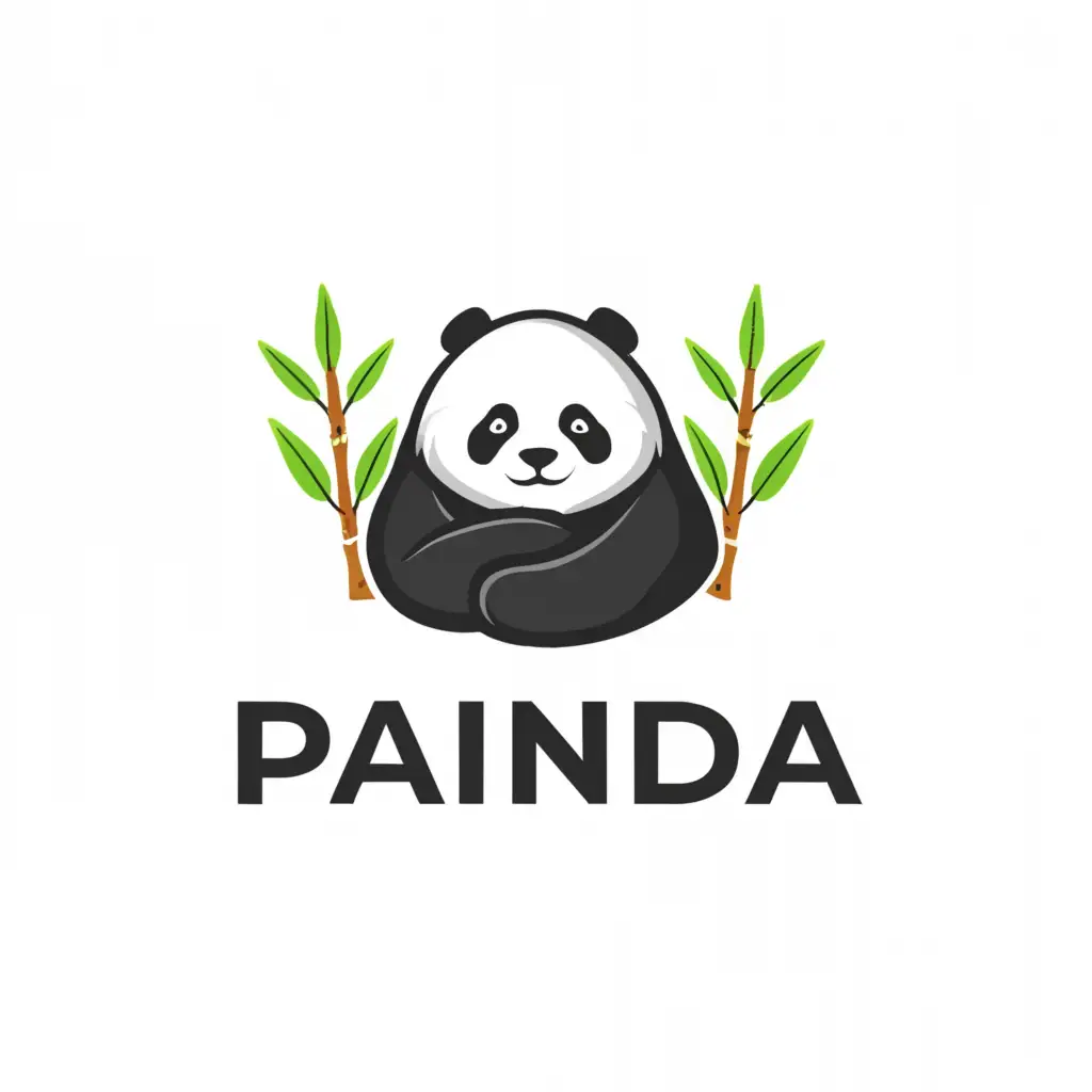 a logo design,with the text "PANDA", main symbol:panda entering home,Moderate,clear background