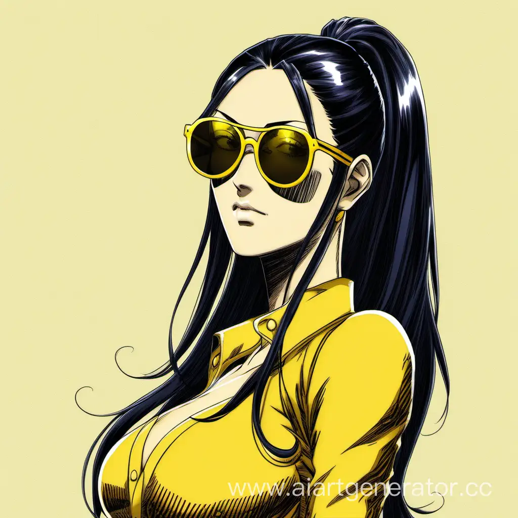 Nico-Robin-Wearing-Stylish-Yellow-Sunglasses