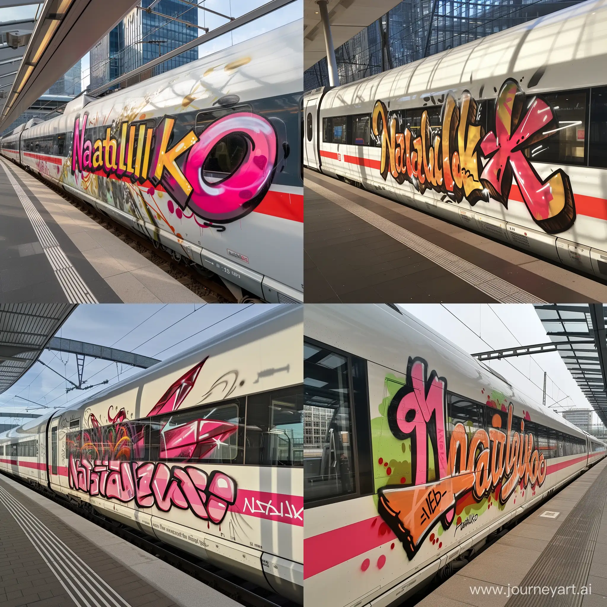 Urban-Artistry-Vibrant-Graffiti-Spell-NataliKo-on-Exterior-of-ICE-Train