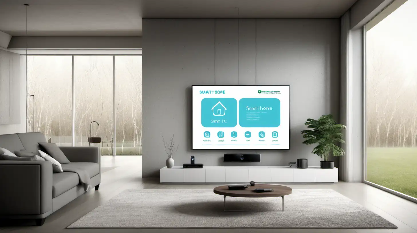 Smart Home System Advertisement with Modern Living Room