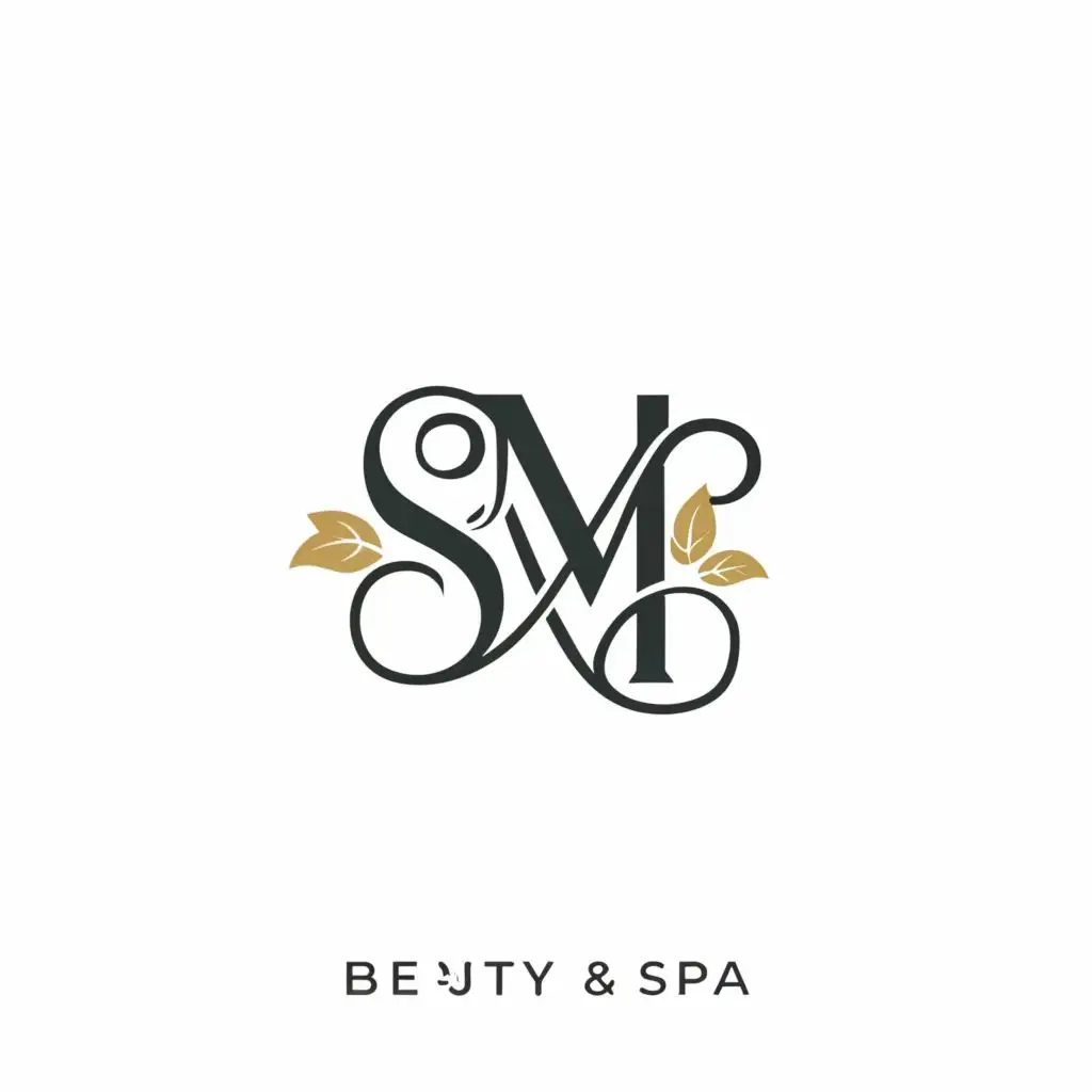 logo, Alphabet S M, with the text "S.M", typography, be used in Beauty Spa industry