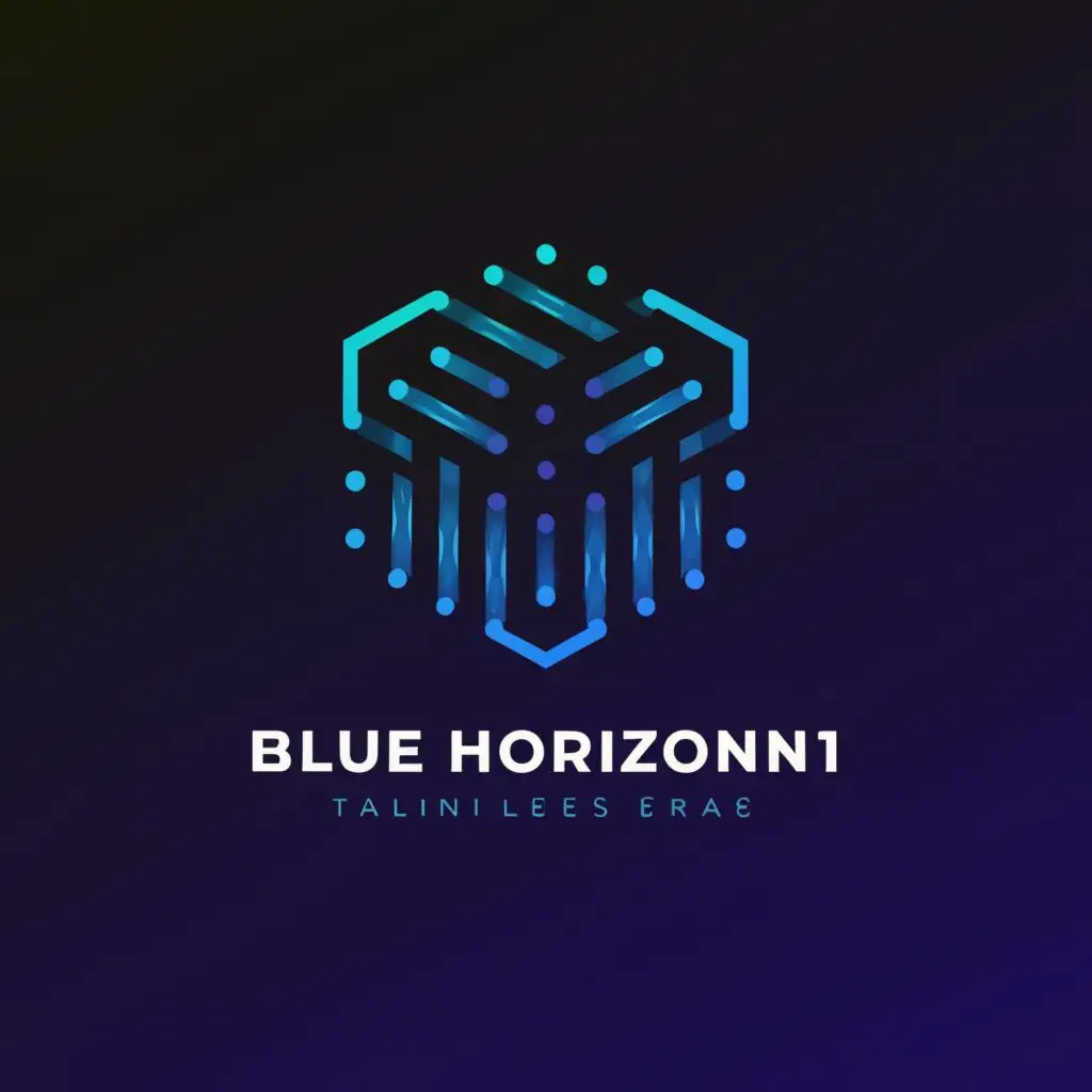 a logo design,with the text "Blue Horizonn1", main symbol:Cool,complex,be used in Technology industry,clear background