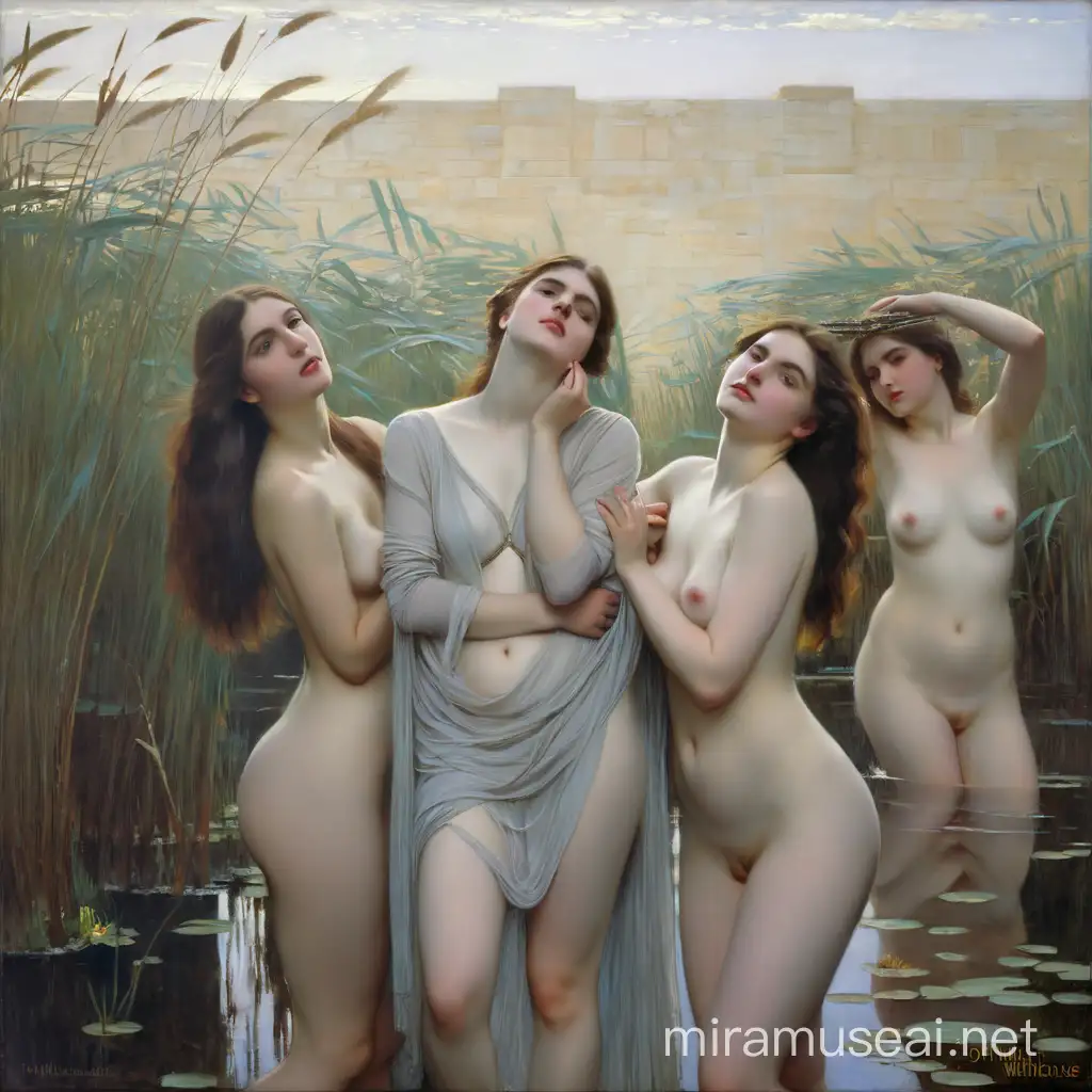 Nude Muses Inspired by John William Waterhouse Painting