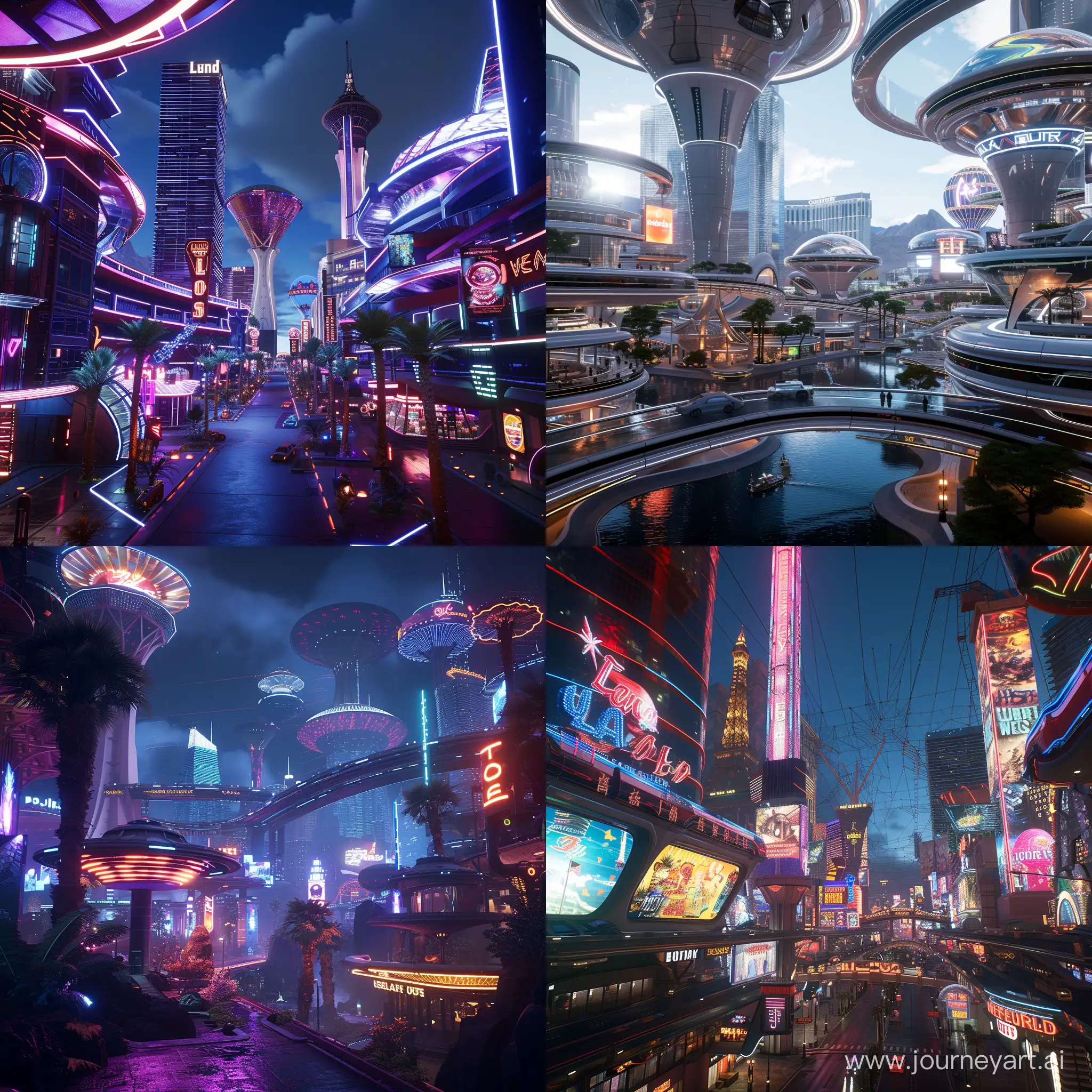 Futuristic Las Vegas, neo-utopia, unreal engine 5