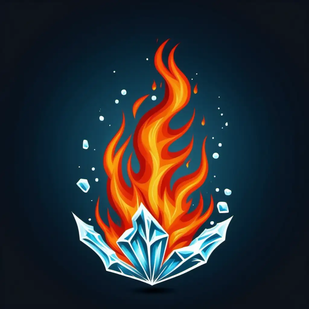 Transition from Fire to Ice Vector Art Illustration