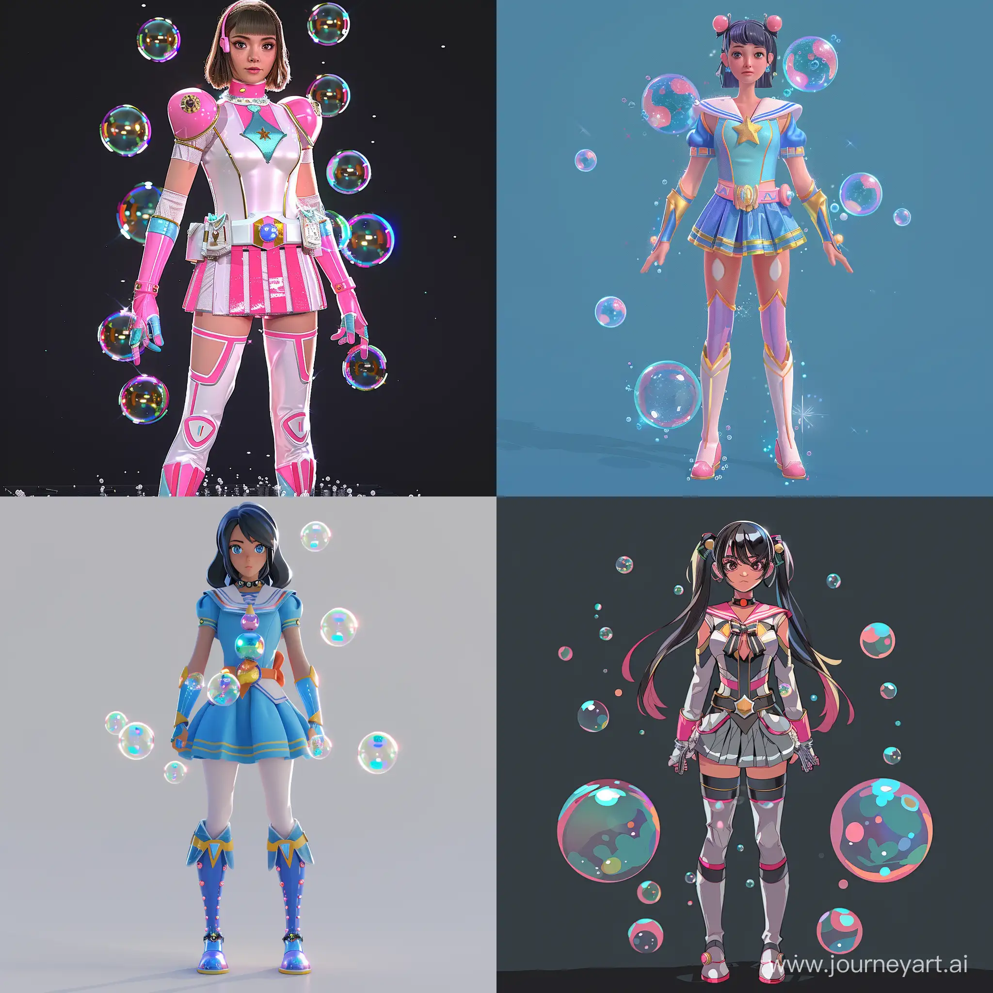 Bubble-Superhero-Girl-Inspired-by-Super-Sentai-and-Magical-Girl-Uniforms