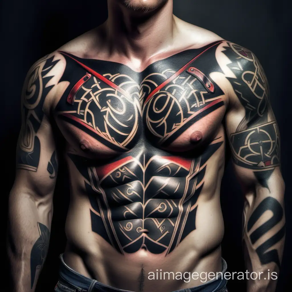 chest armor tattoo