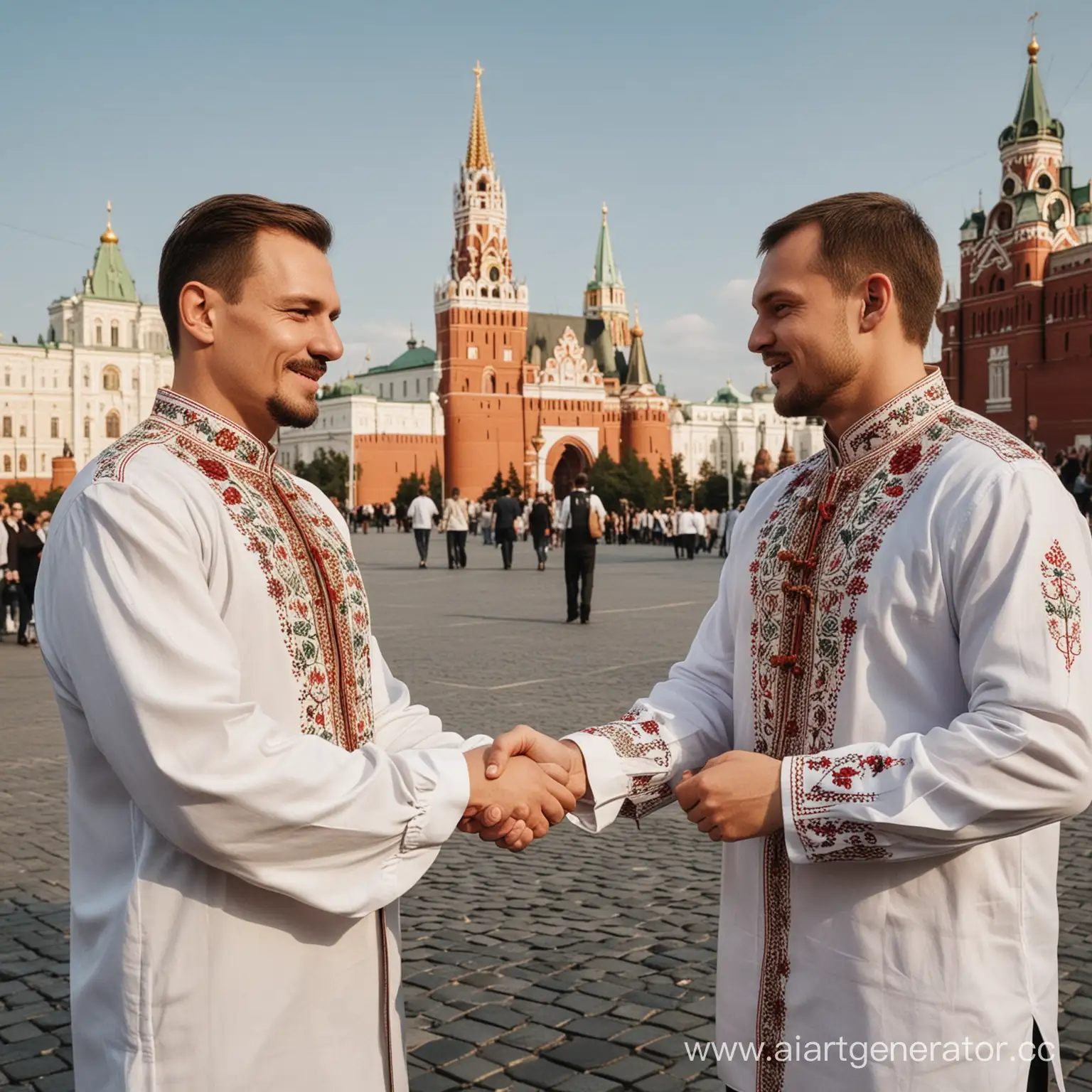 Russian-Negotiators-in-Traditional-Attire-at-the-Moscow-Kremlin