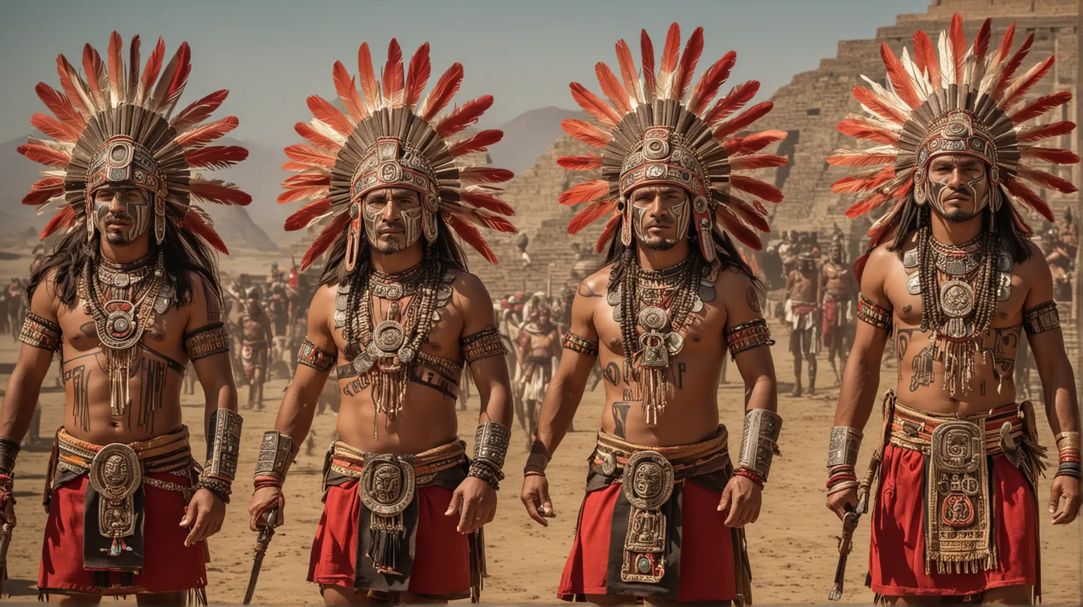 Realistic Photo of Aztec People Performing Religious Rites