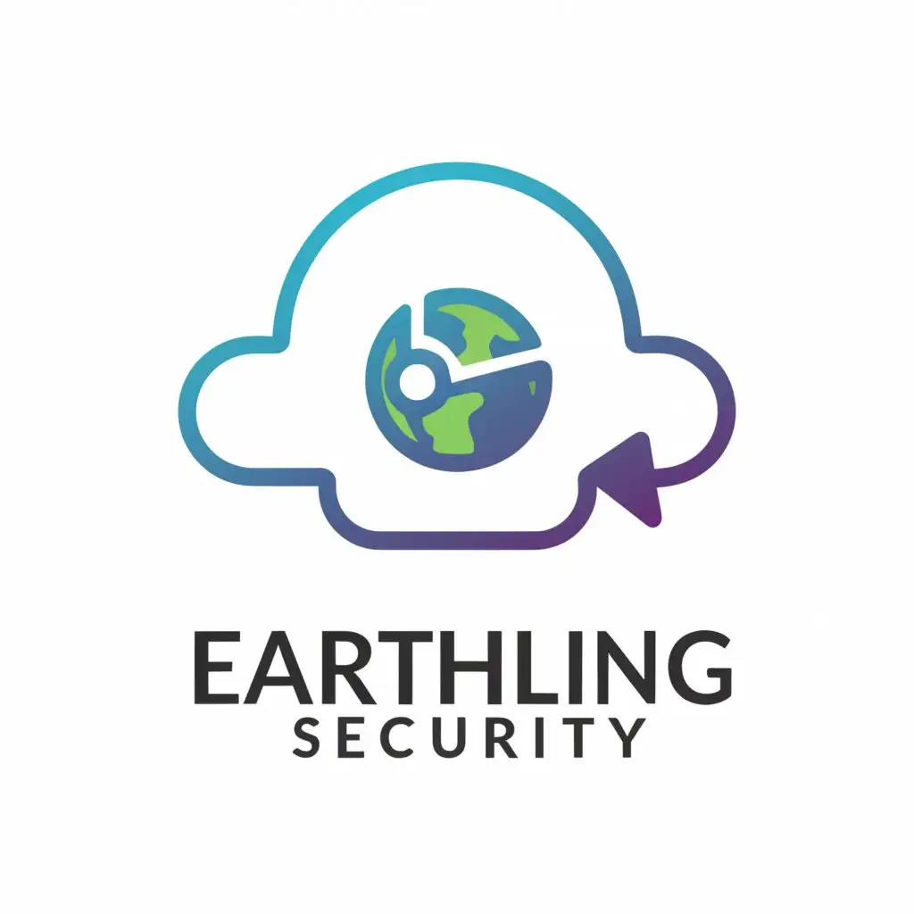 a logo design,with the text "Earthling Security ", main symbol:Earth, cloud, security,Minimalistic,be used in Technology industry,clear background