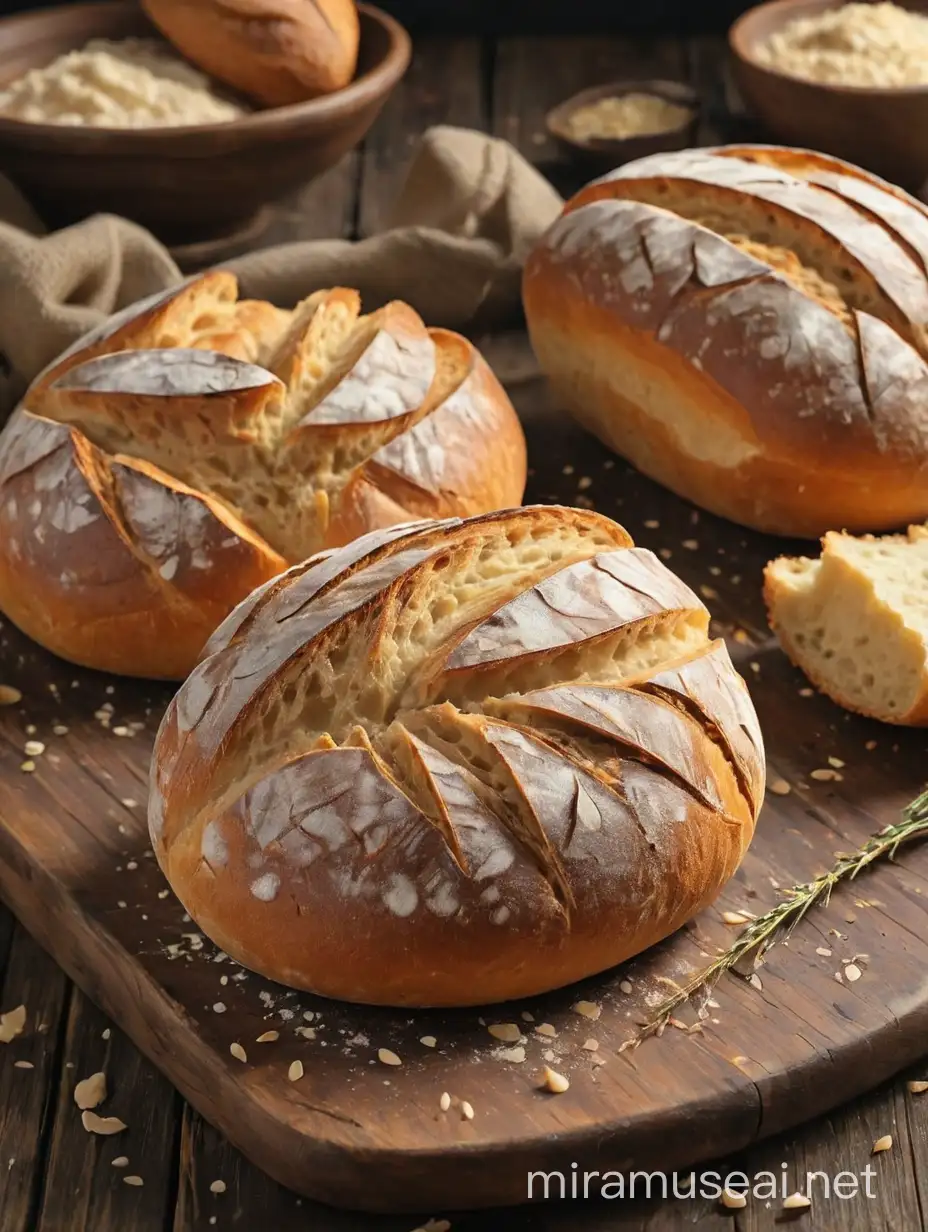 sourdough bread in wood table