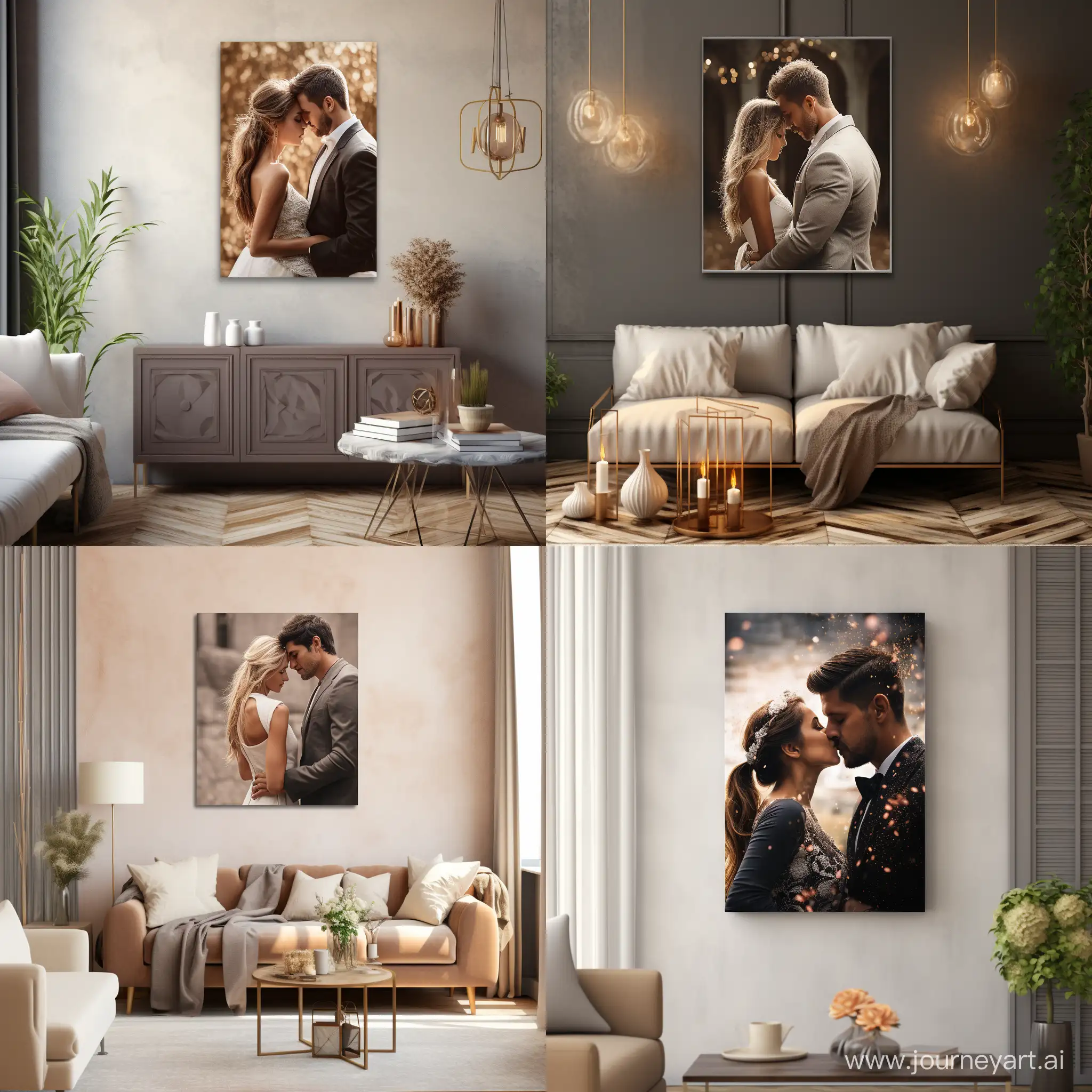 Customized Wedding Anniversary Gift Idea Couple Photo Canvas Wall Art