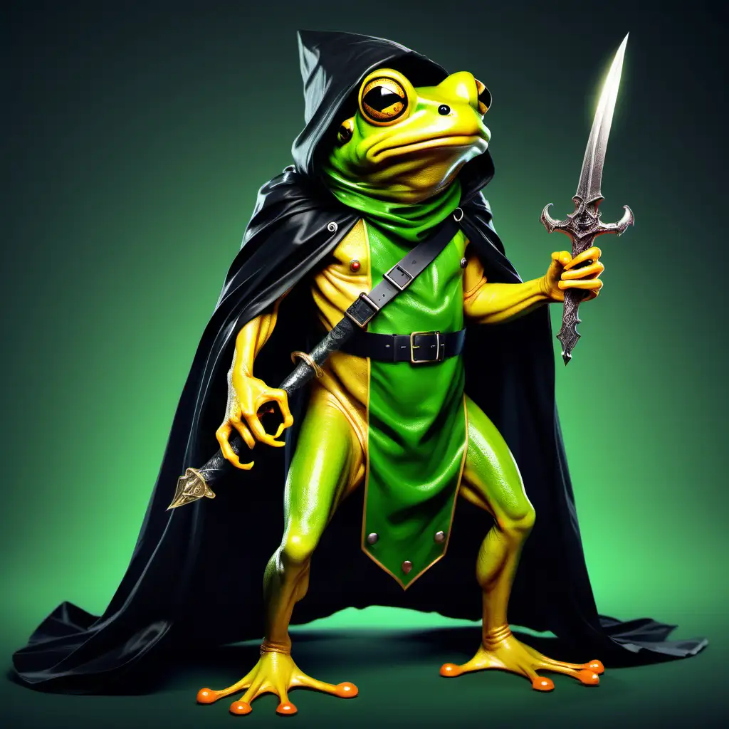 Male Yellow Killer Frog in Poisonous Dagger and Toxic Green Outfit