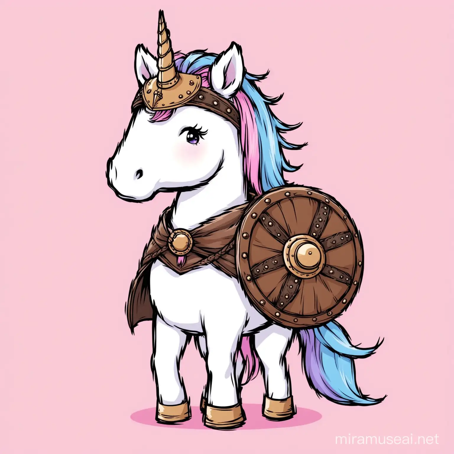 Playful Viking Unicorn Whimsical Fantasy Art