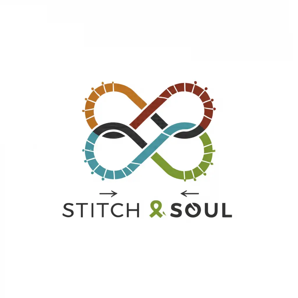 a logo design,with the text "Stitch ∞ Soul", main symbol:Infinity,Moderate,be used in Retail industry,clear background