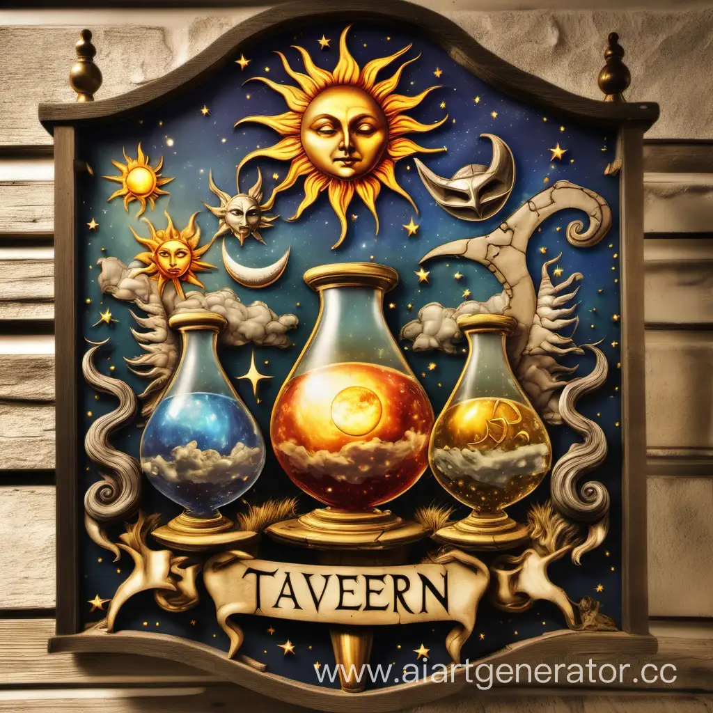 Fantasy-Hourglass-Tavern-Sign-with-Celestial-Motifs