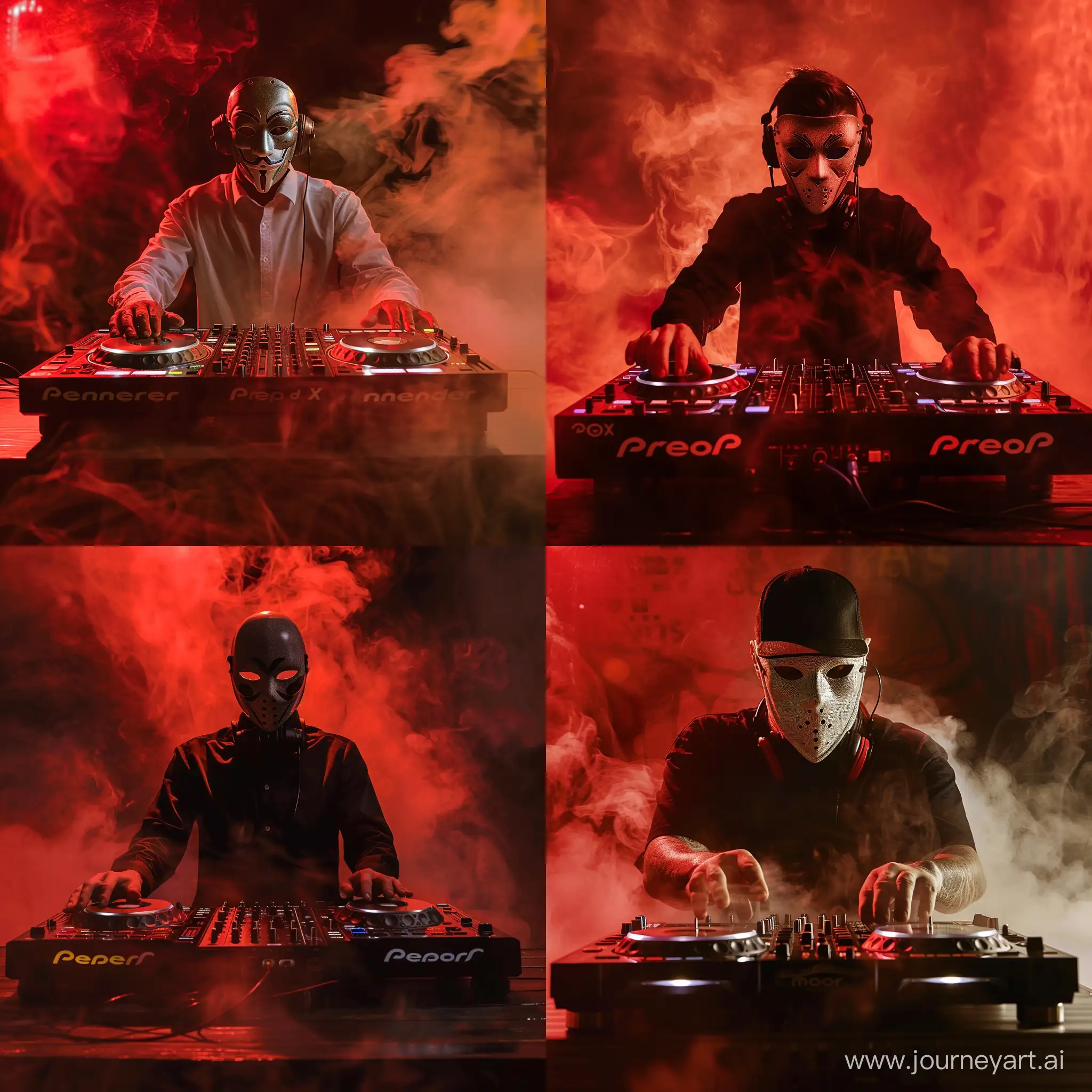 Masked-DJ-Spinning-at-RedLit-Studio