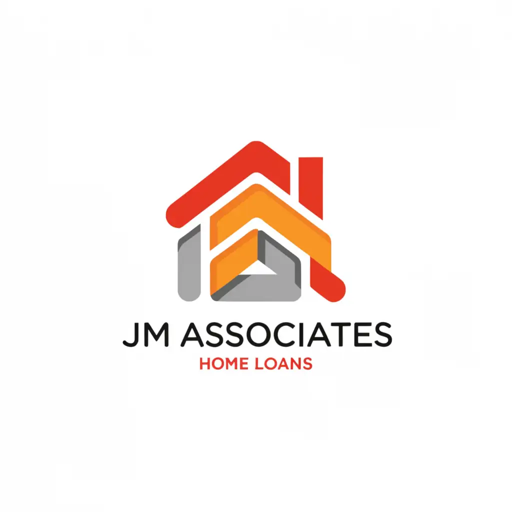 a logo design,with the text "JM ASSOCIATES", main symbol:HOME LOANS,Moderate,be used in Finance industry,clear background