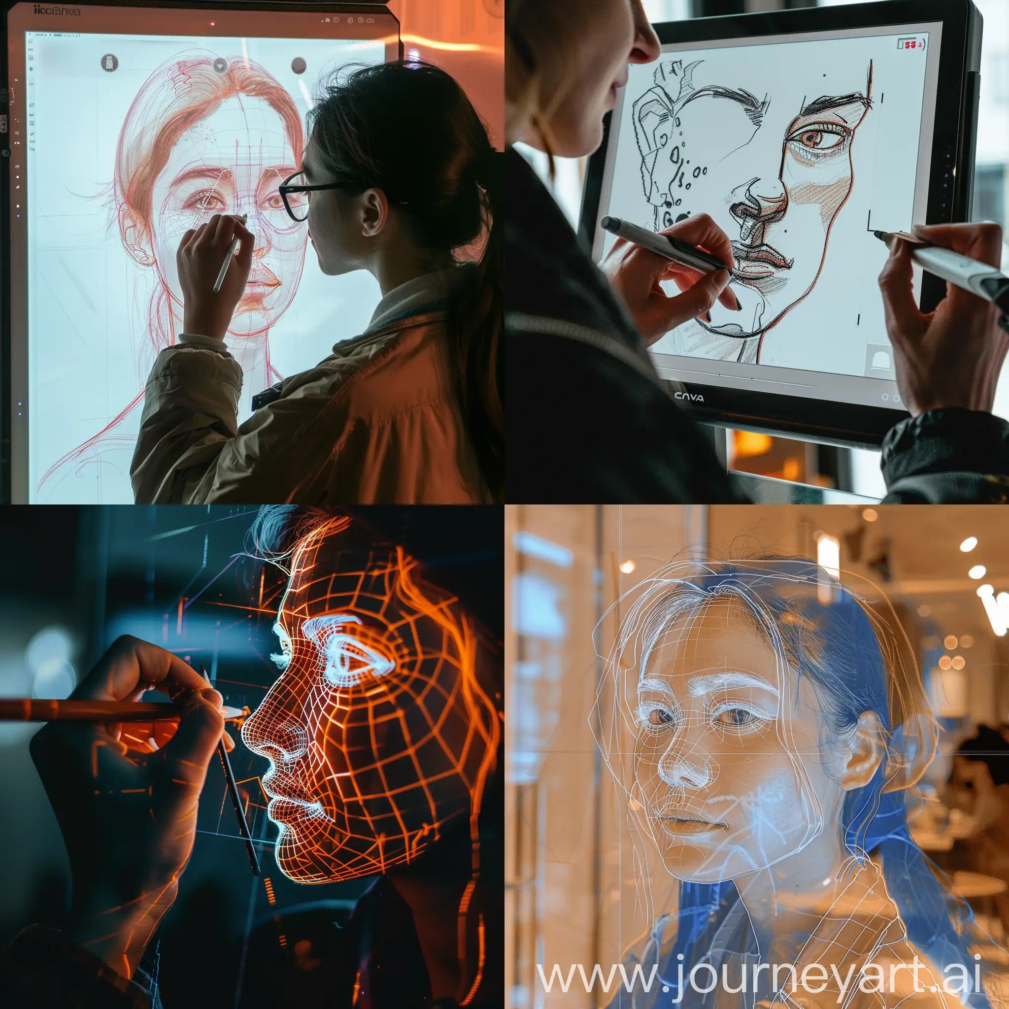 person draw with air canva using computer vision