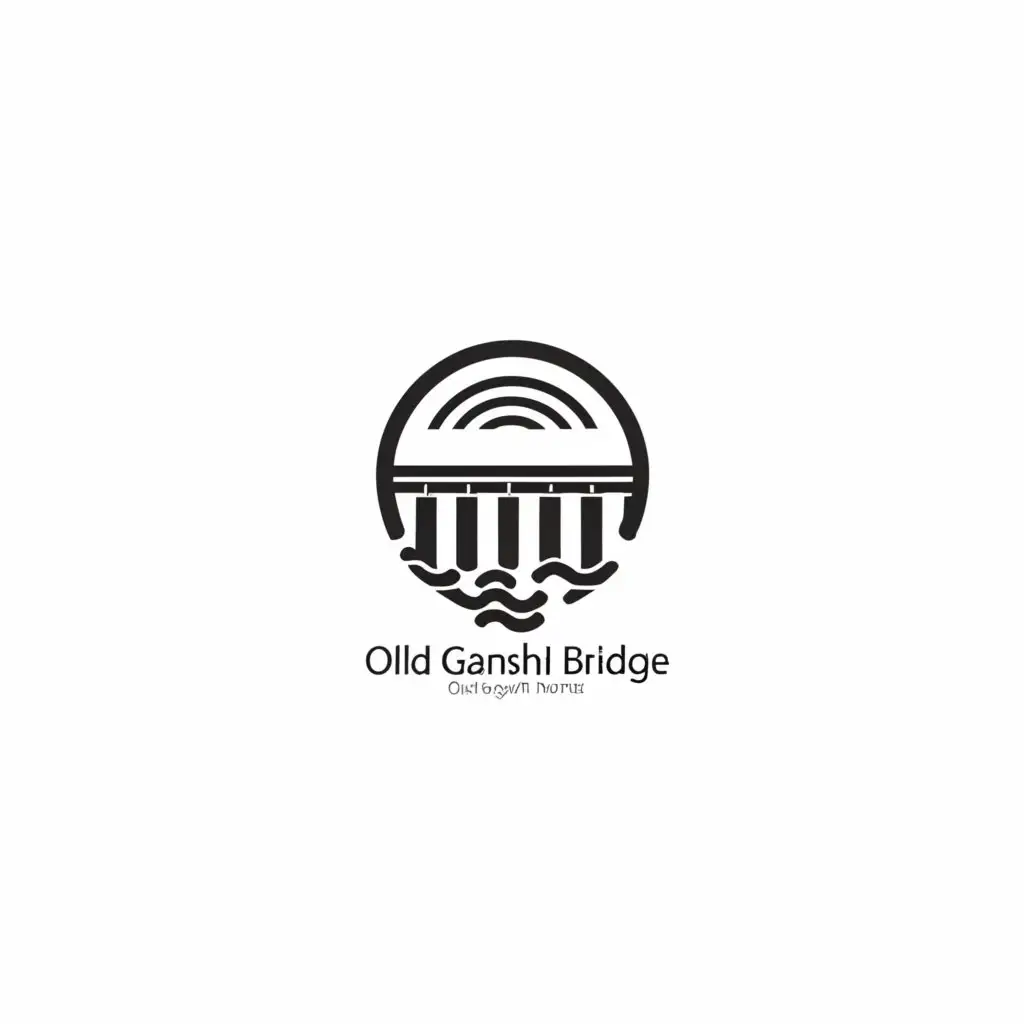 a logo design,with the text "Old Ganshi Bridge", main symbol:bridge,Minimalistic,clear background