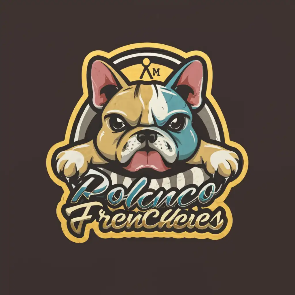 a logo design,with the text 'Polanco frenchies', main symbol:Frenchbulldog,Moderate, be used in Animals Pets industry, clear background