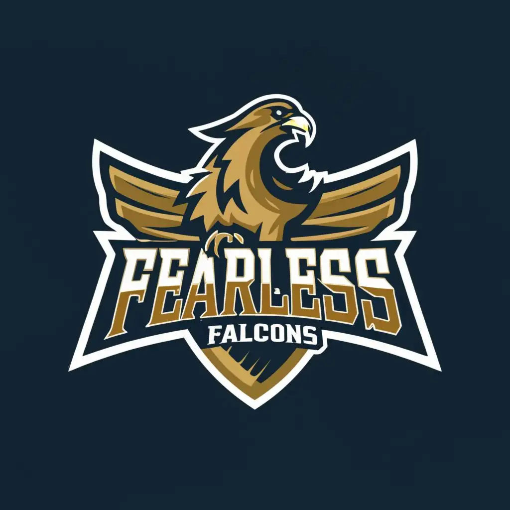 a logo design,with the text "Fearless falcons", main symbol:CRICKET,Moderate,be used in Sports Fitness industry,clear background