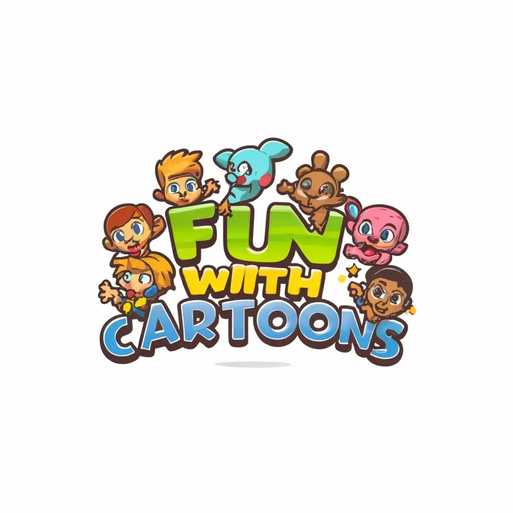 a logo design,with the text "fun with cartoons", main symbol:super kids,complex,be used in Animals Pets industry,clear background