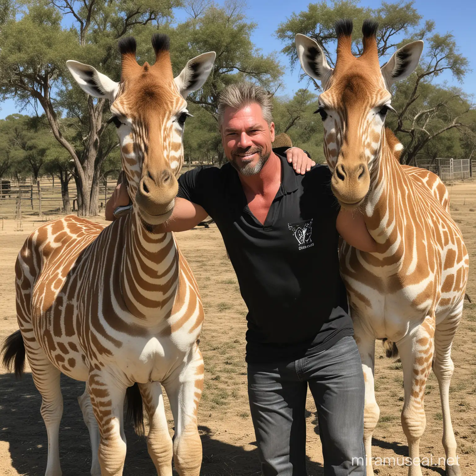 Kevin Scott Nash Enjoys Wildlife Zebra and Giraffe Encounter