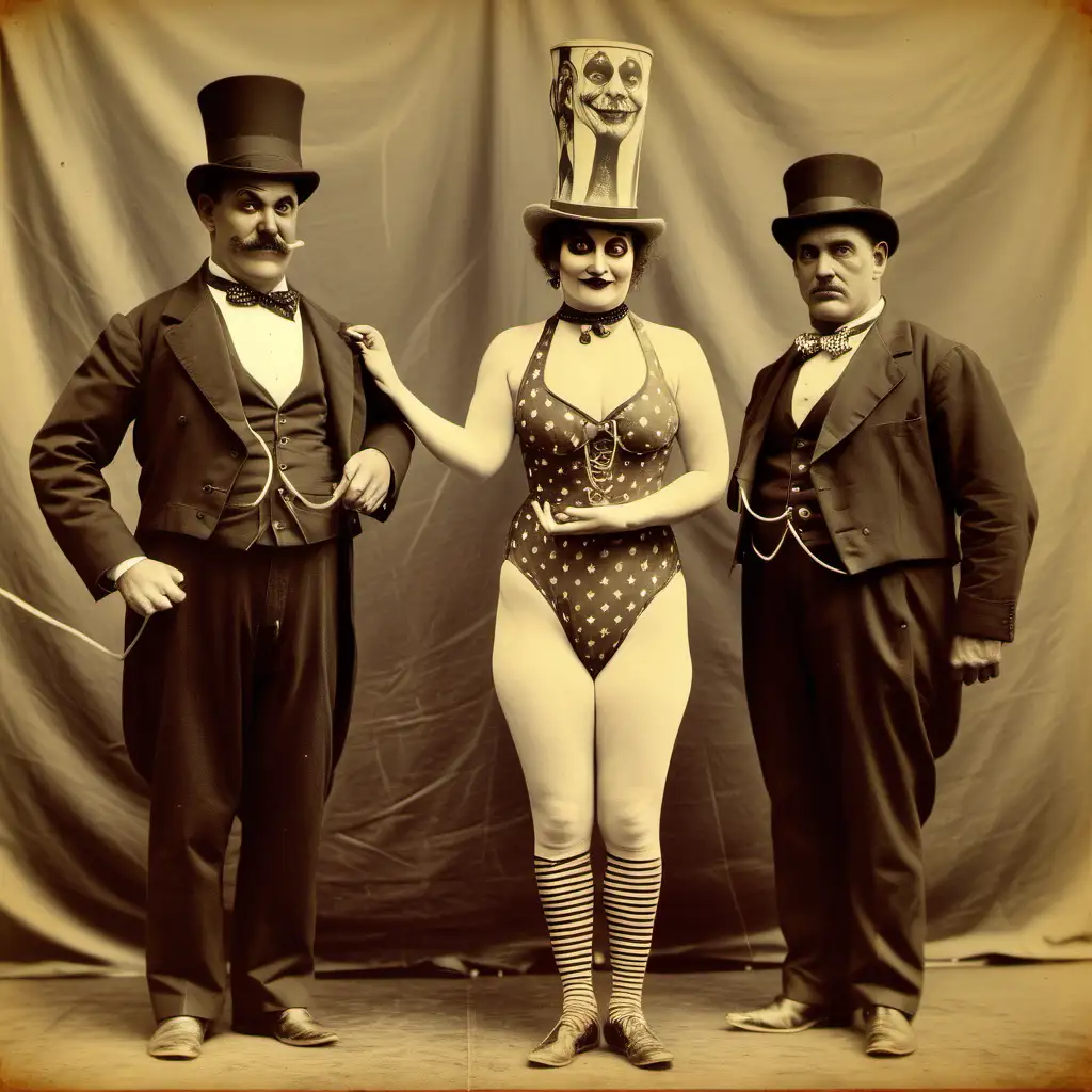 Colorful ThreeRing Circus Sideshow Extravaganza