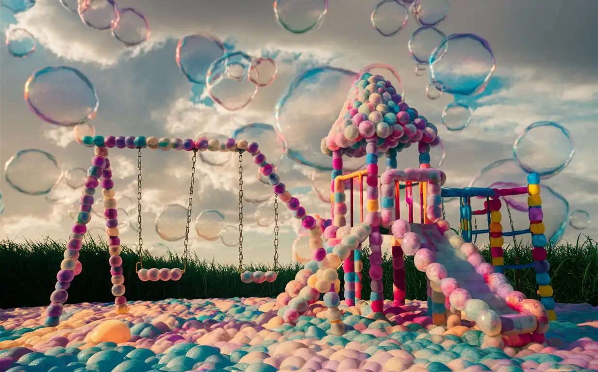 детский сад из мыльными пузырями 