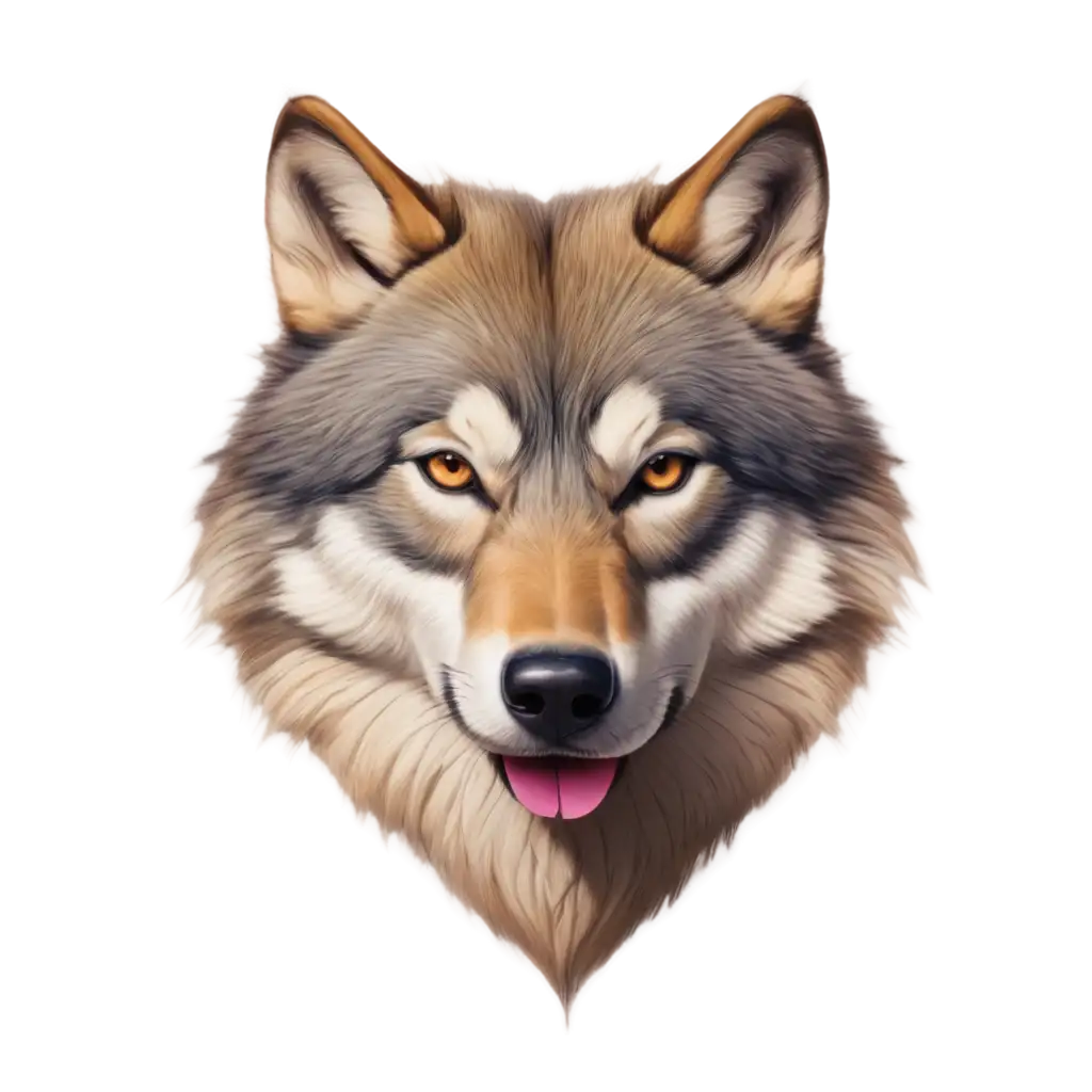 3d colorful wolf face design