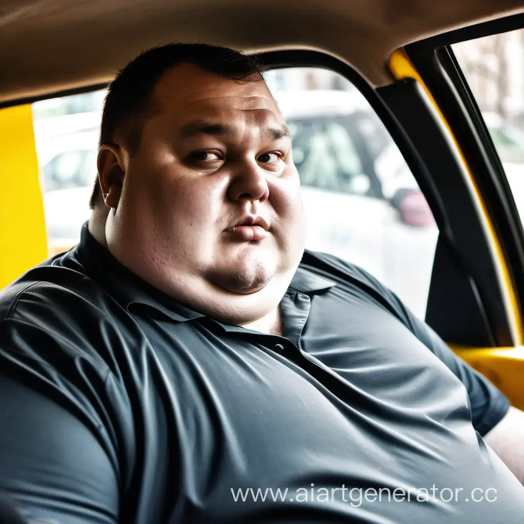 Comfortable-Commute-Relaxed-Overweight-Passenger-in-Taxi