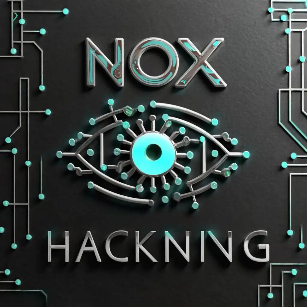a logo design,with the text "Nox hacking", main symbol:Create a 3d and creative logo,Moderate,be used in Technology industry,clear background