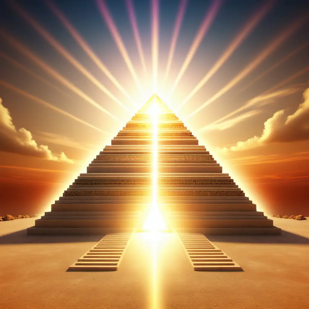 pyramid light temple, healing energy, sunrise