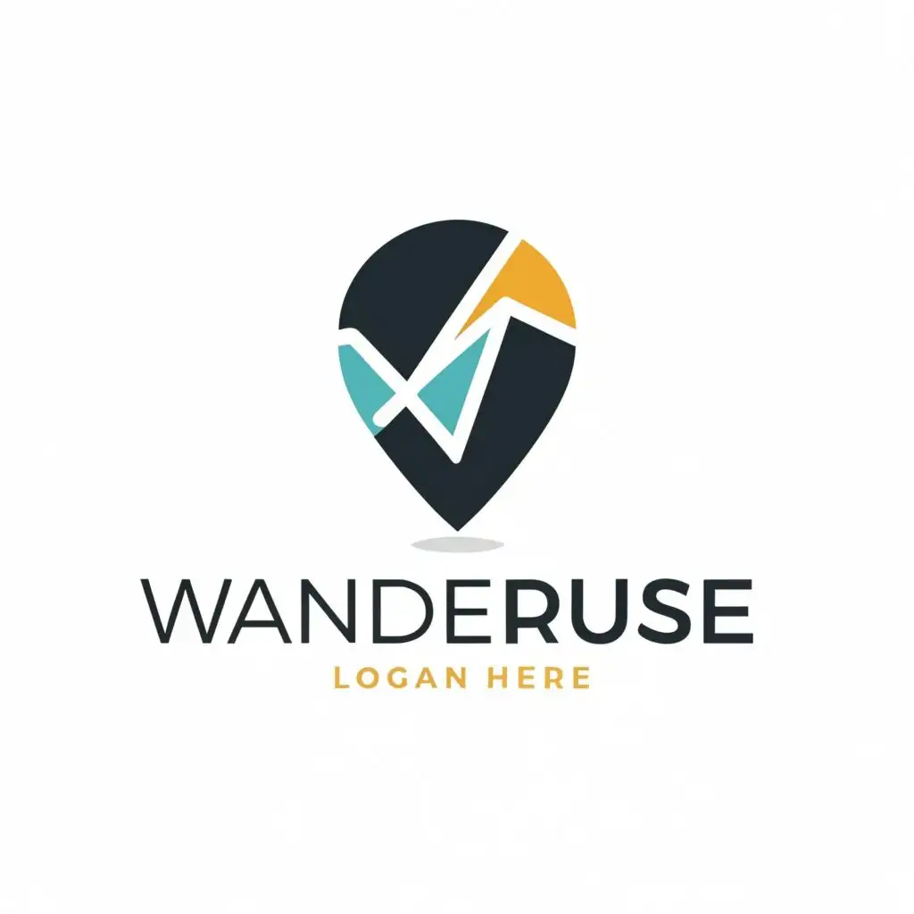 logo, location mark, with the text "WanderPulse", typography, be used in Travel industry