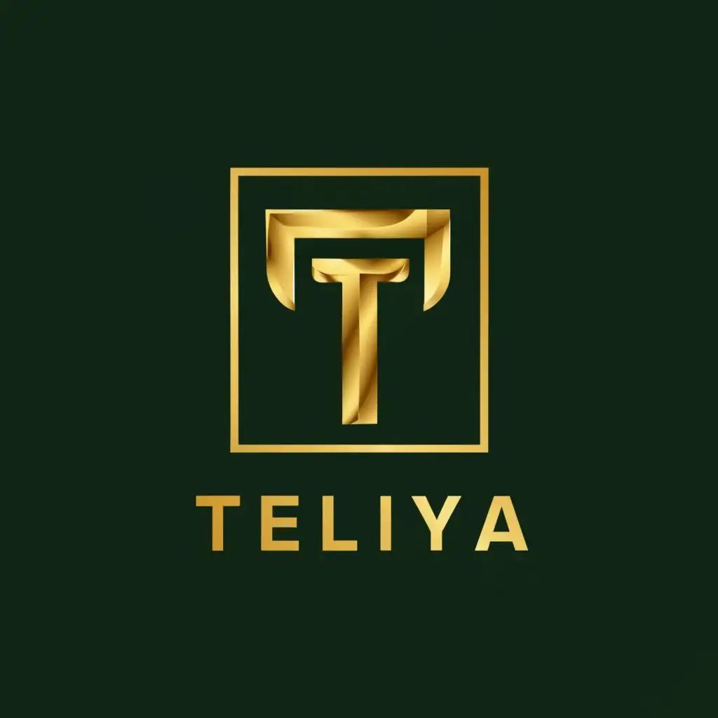 a logo design,with the text "TELIYA", main symbol:T logo brand box gold yellow green,Moderate,clear background