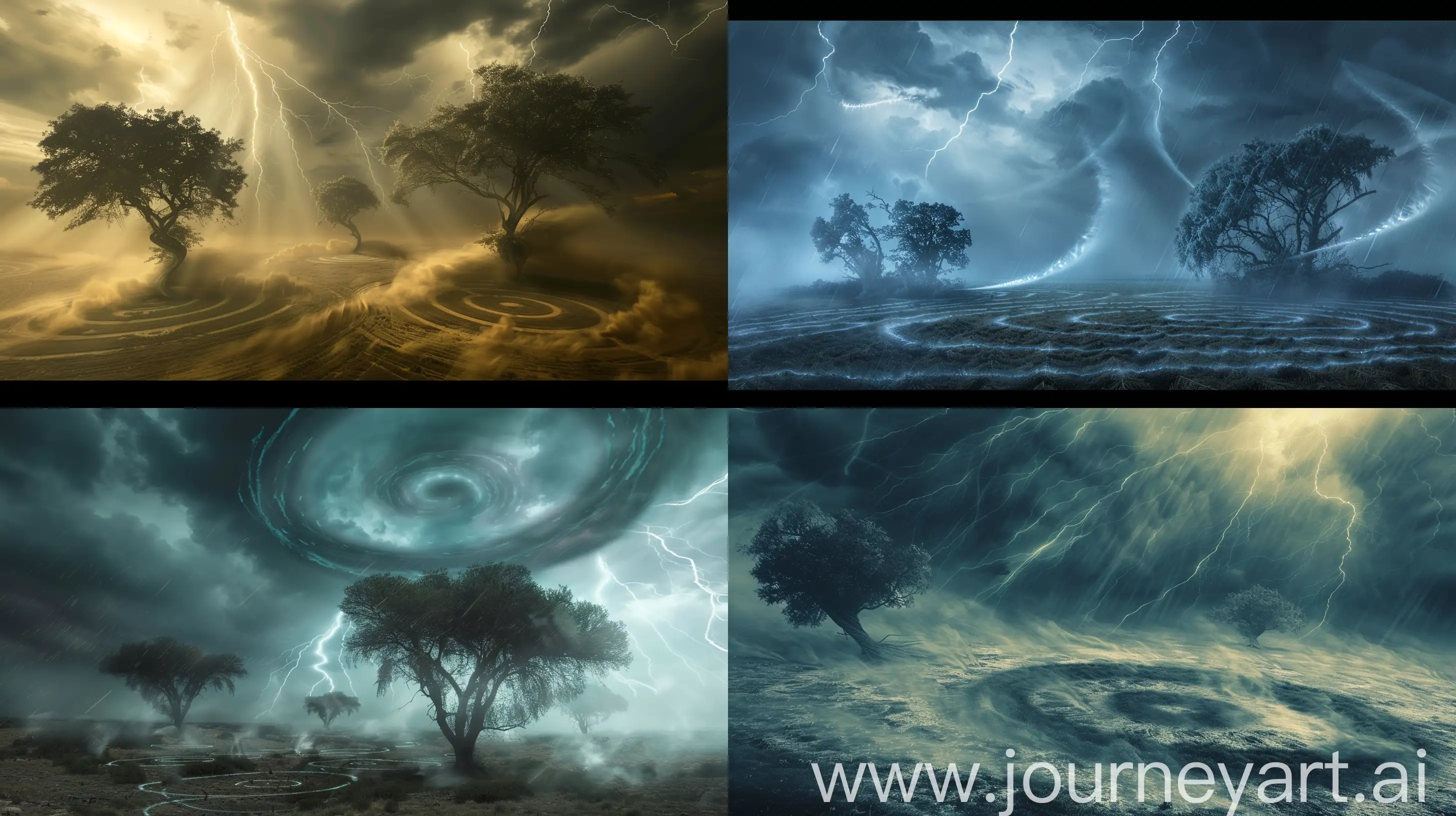 Mystical-Crop-Circles-Stormy-Sky-Space-Opera-with-Crepuscular-Rays-and-Lightning