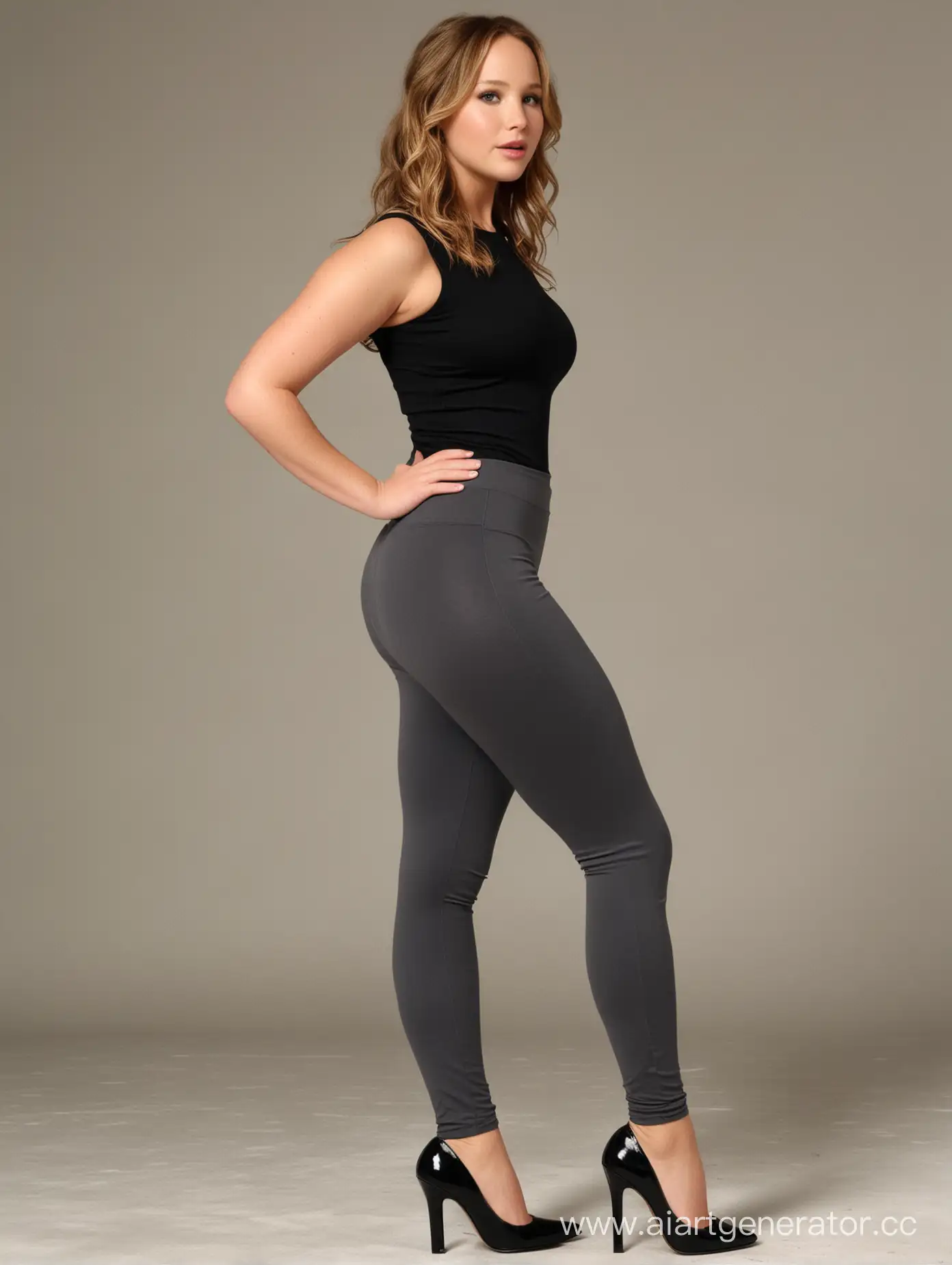 Sensational-Jennifer-Lawrence-Posing-in-Stylish-Leggings-and-Heels